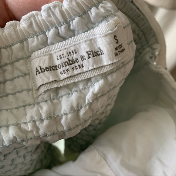 ABERCROMBIE & FITCH WHITE BLUE DENIM MINI DRESS S - Picture 2 of 10